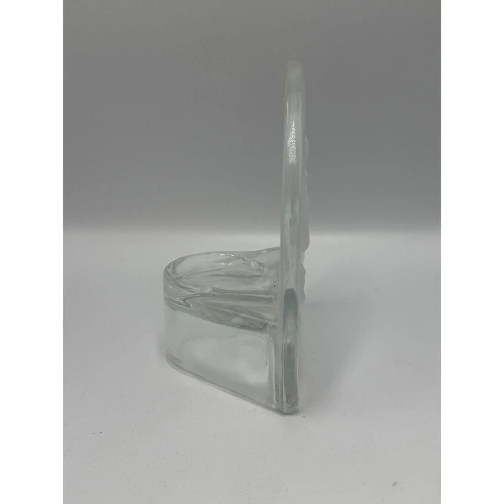 Frosted Glass Madonna and Child Votive Candle Holder Religious Nativity Arch